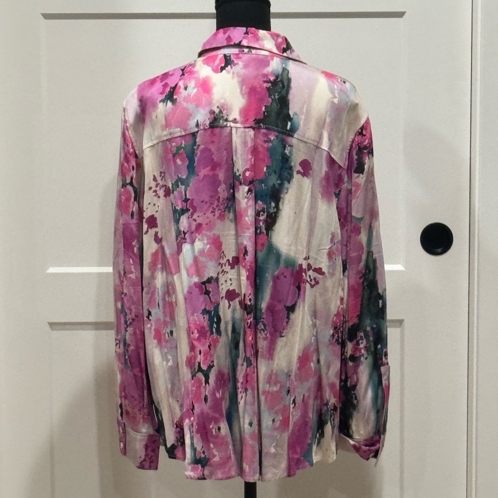 Chico’s Multi Color Blouse Pink Green - Picture 7 of 10
